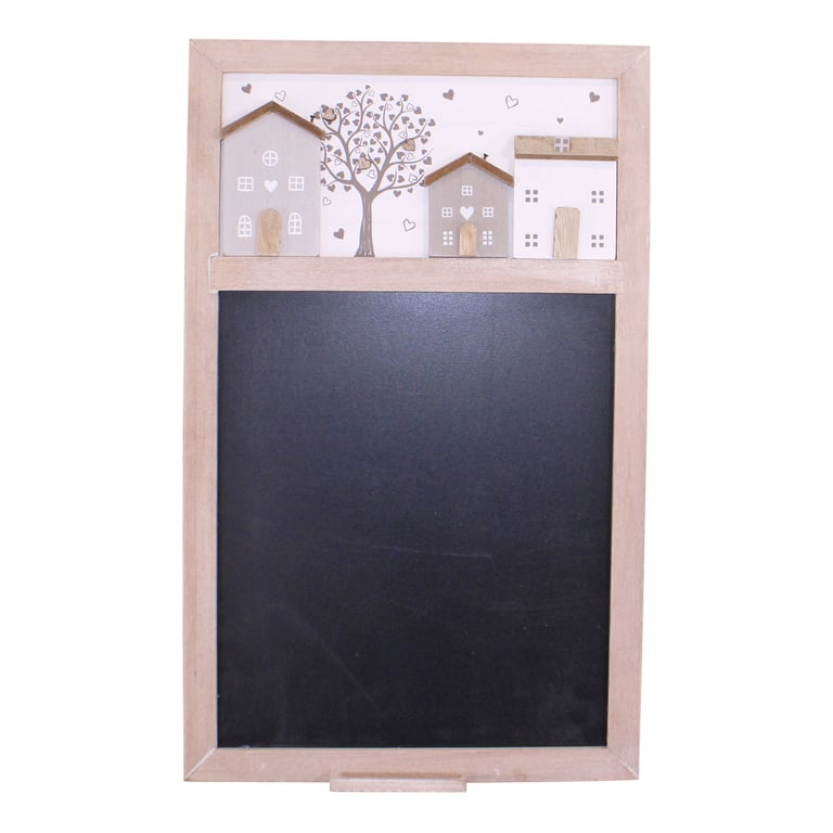 Wooden Houses Design Wall Mounted Blackboard with Chalk Holder and Paulownia Wood Construction