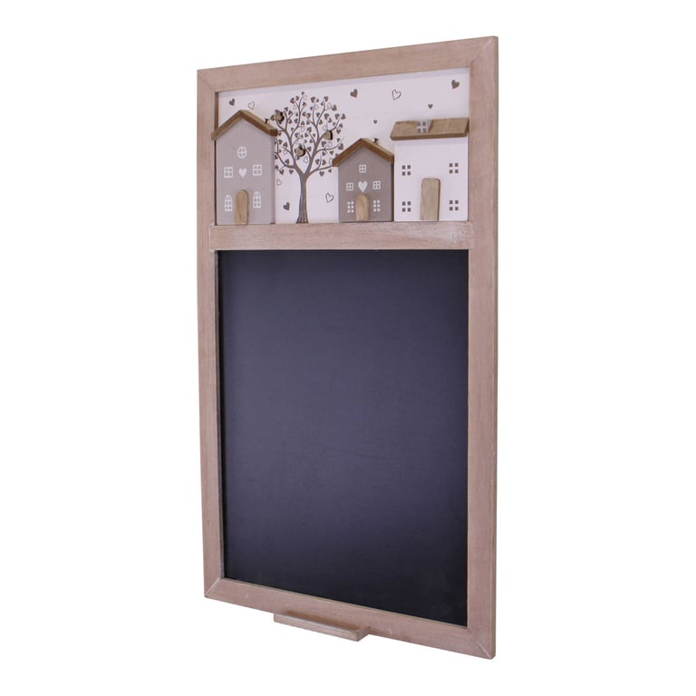 Wooden Houses Design Wall Mounted Blackboard with Chalk Holder and Paulownia Wood Construction