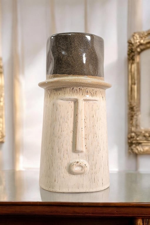 Ceramic Face Vase - Large Home Decor Piece for Modern Living Rooms
