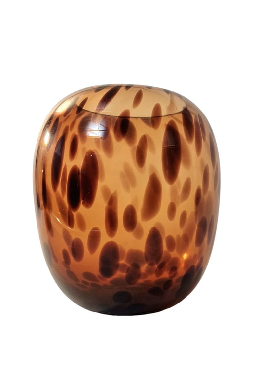 Leopard Print Glass Vase 26cm - Timeless Home Decor and Fashion Accessory