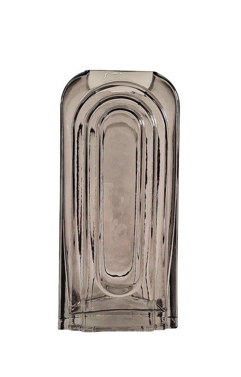 Smoked Glass Arch Vase - Clear or Smoked Glassware for Home Decor