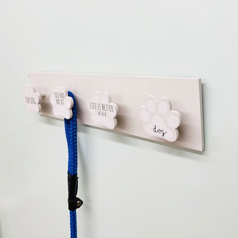 Pet Dog Four Hooks 40cm - Coat Pegs with Quotes for Home Organization and Pet Grooming Supplies