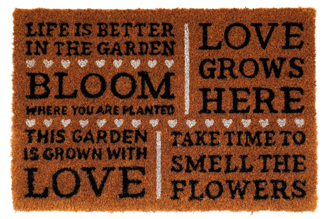 Bloom Potting Shed Garden Themed Coir Doormat - Outdoor and Indoor Use