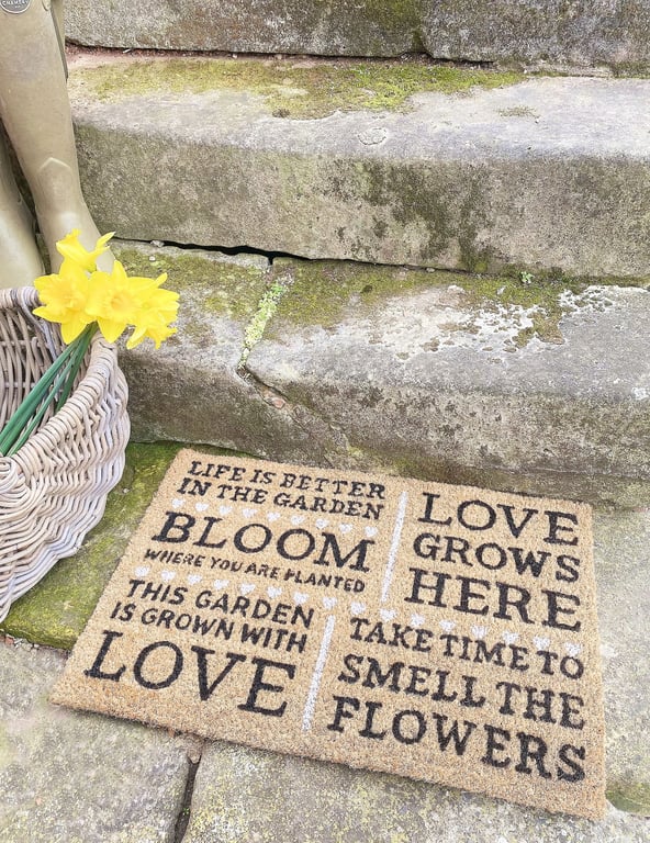 Bloom Potting Shed Garden Themed Coir Doormat - Outdoor and Indoor Use