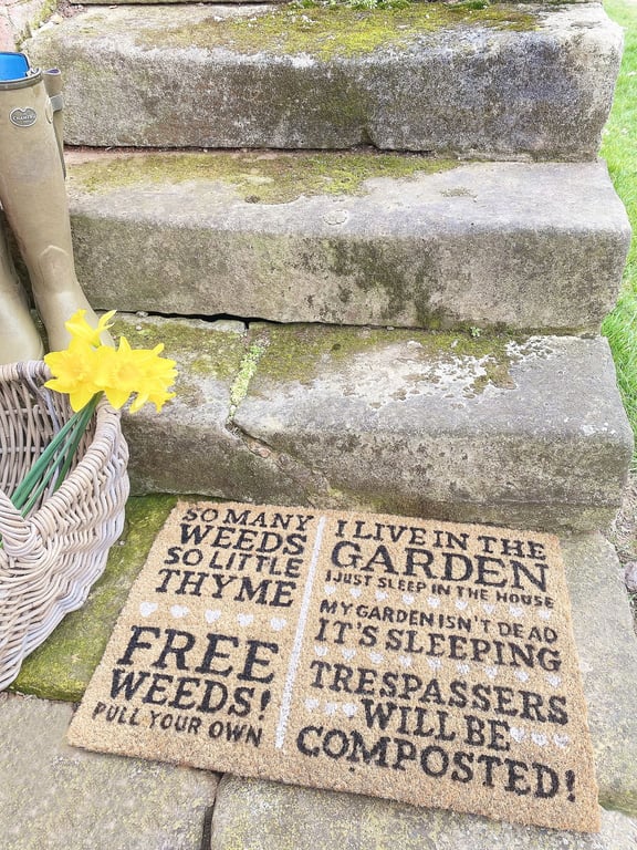 Coir Garden Doormat - Weed-Themed Entrance Mat with PVC Backing