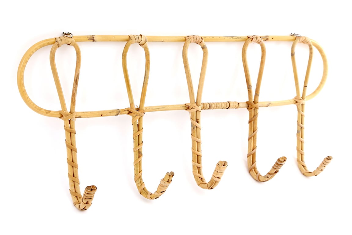 Wall Mounted Rattan Hooks - Space Saving Home Organisation Solution