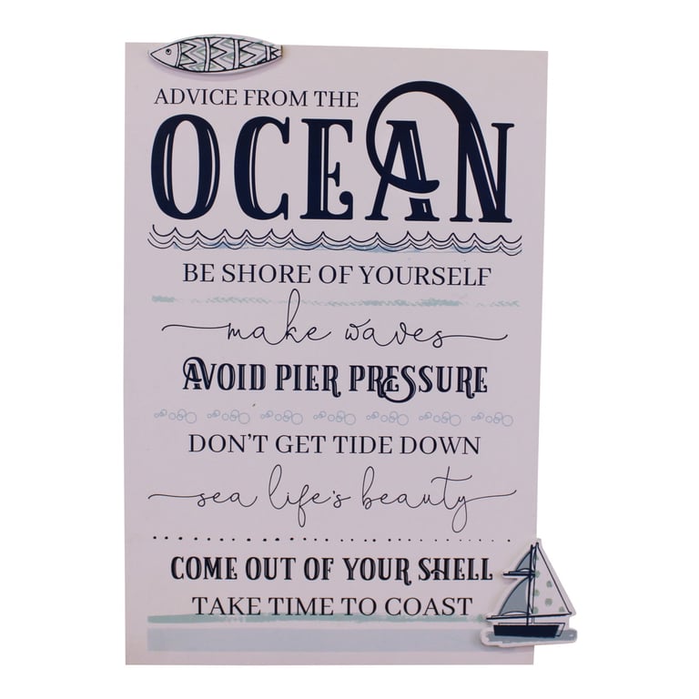 Rules Of The Ocean Wall Plaque - MDF Decorative Art for Home and Bathroom