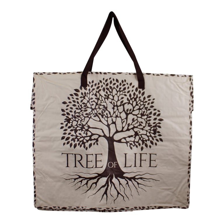 Extra Large Tree Of Life Zip Top Shopping Bag - Large Capacity Clothes Storage Bag