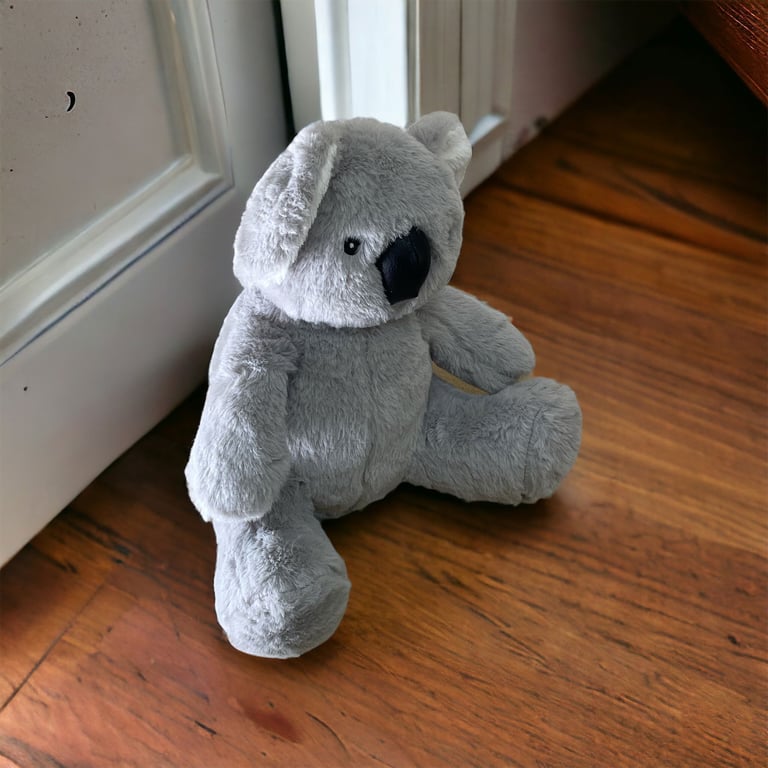 Grey Koala Bear Door Stop - Stylish Home Decor for Secure Doors