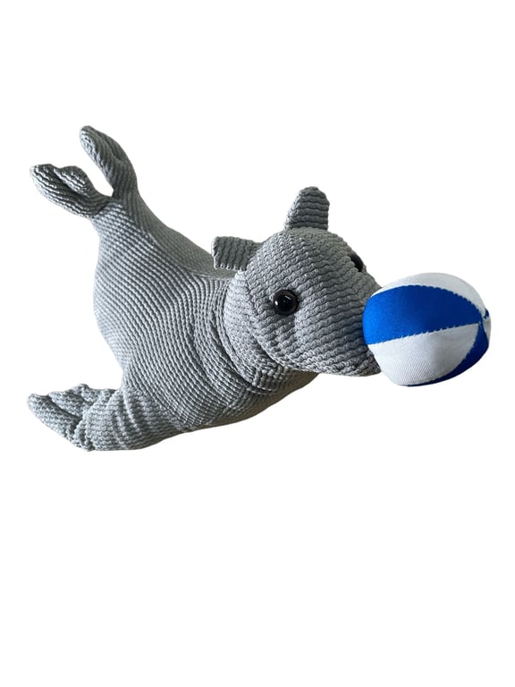 Nautical Seal Shaped Door Stop with Blue White Ball