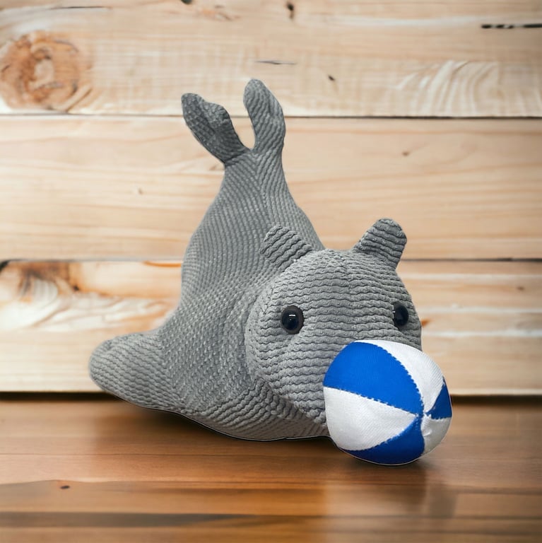 Nautical Seal Shaped Door Stop with Blue White Ball
