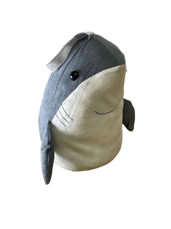 Grey Shark Door Stop - Aquatic Charm and Secure Door Positioning
