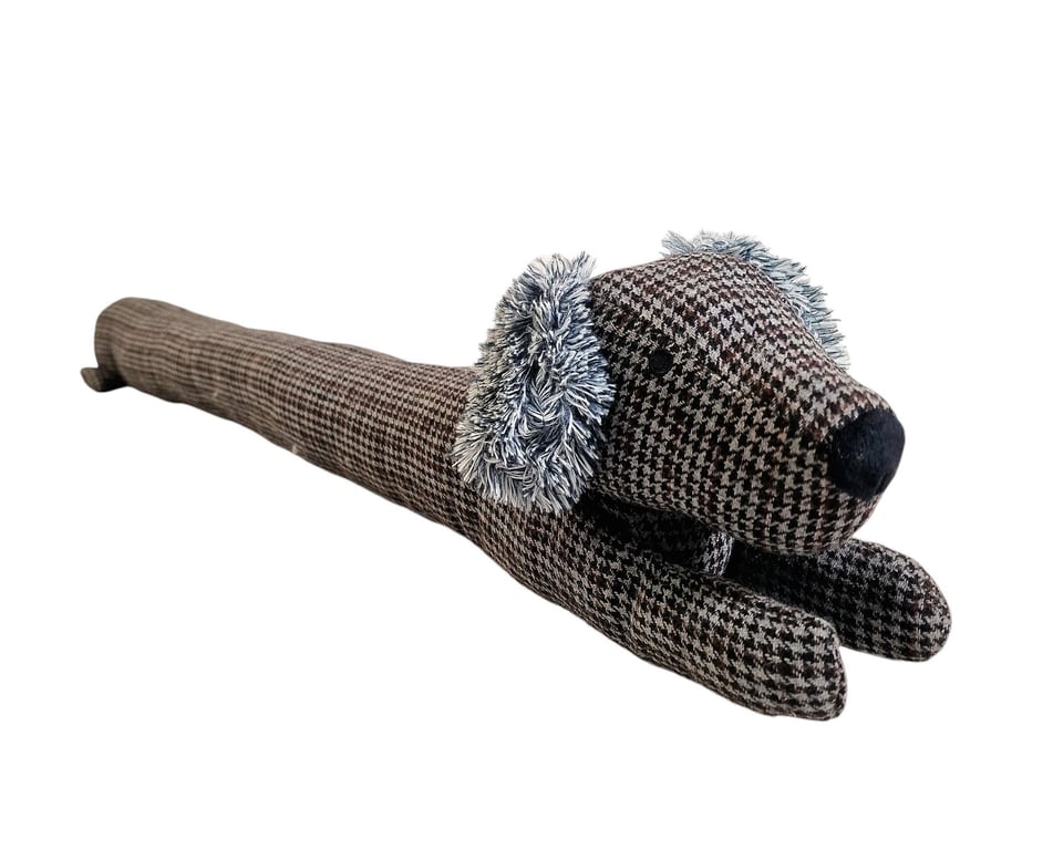 Grey Sausage Dog Draught Excluder - 85cm Home Decor Item