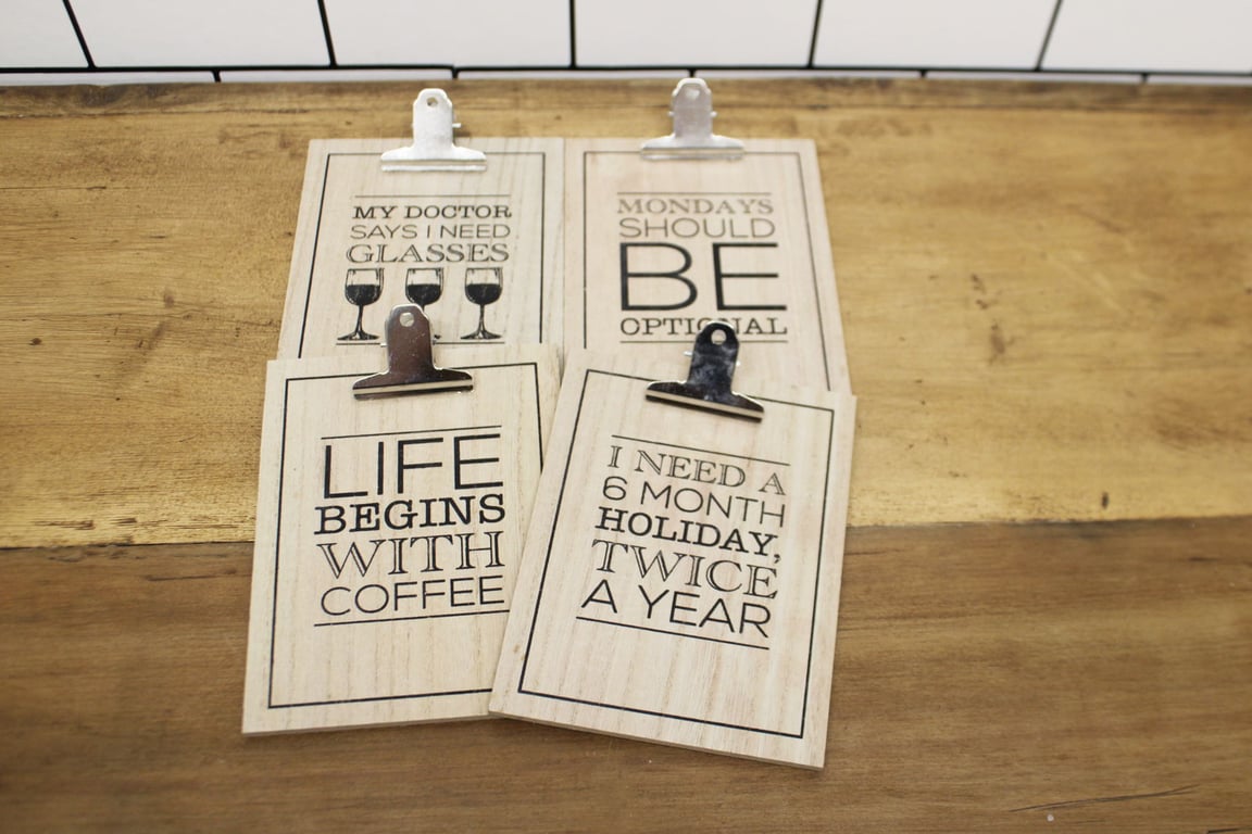 Funny Slogan Clipboards - Humorous Office Supplies Made from MDF