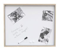 Magnetic Whiteboard Wooden Effect Wall Hanging Organizer