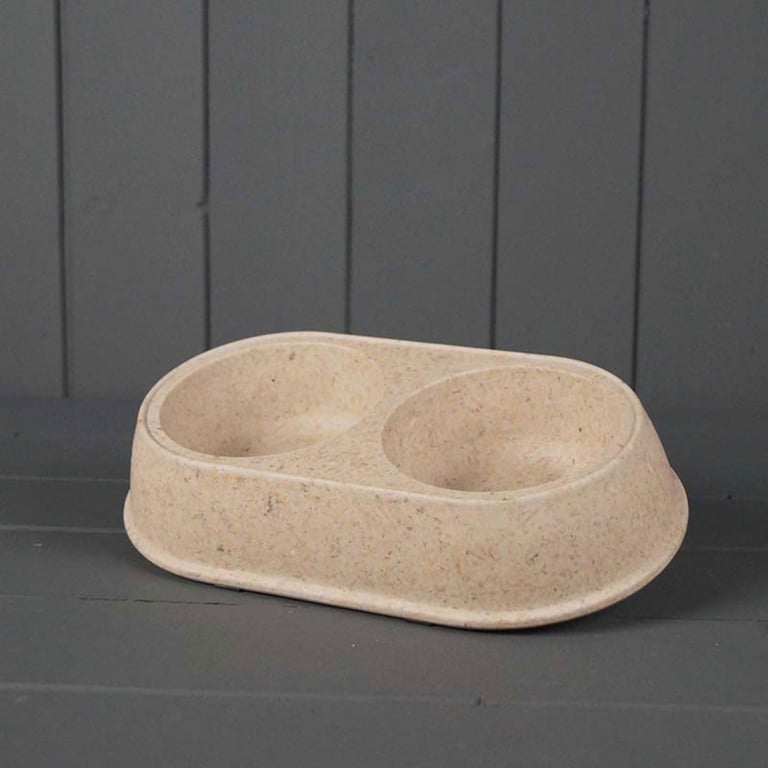 Earthy Small Duo Pet Bowl - Sustainable, Vegan-Friendly, Eco-Friendly Bowls Made from Agricultural Waste