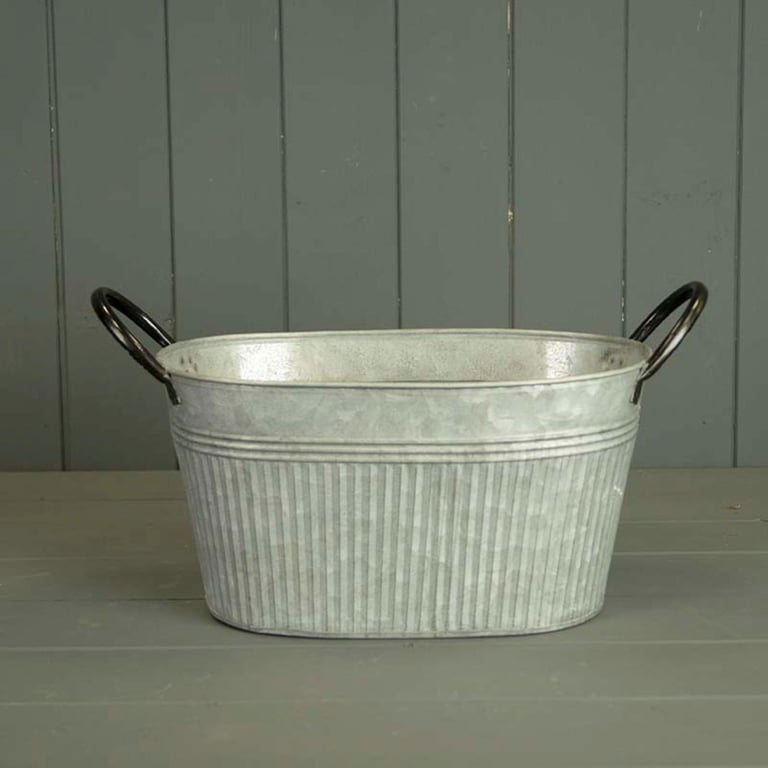 High-Quality Zinc Oval Planter 28cm - Durable Patio Garden Planter