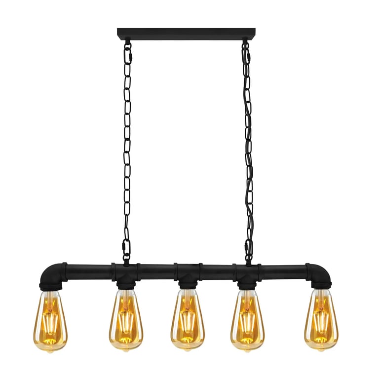 Industrial Vintage Water Pipe Steampunk Ceiling Light - Brushed Copper Pendant Chandelier