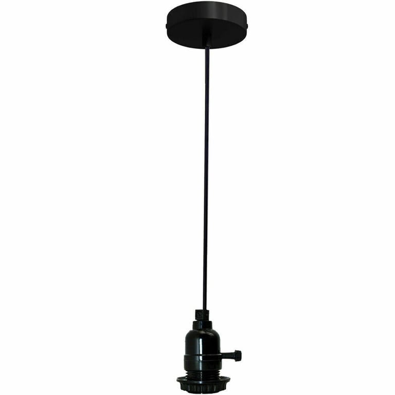 Multi-Way Black Modern Ceiling Pendant Fitting LED Light Bulb Fixture - Adjustable E27 Switch Light