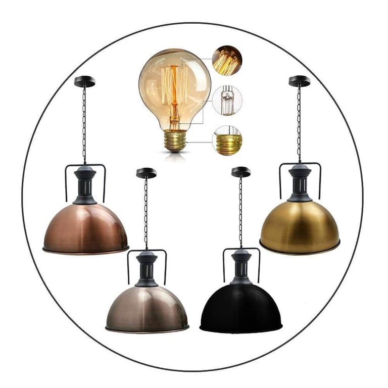 Modern Fashion Industrial Metal Shade Pendant Light with E27 Base and Bulb Included