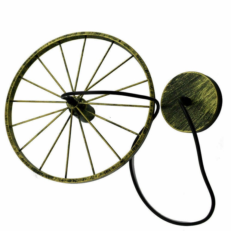 Retro Wheel Pendant Light - Industrial Vintage Style Adjustable Height E27 Base Lamp