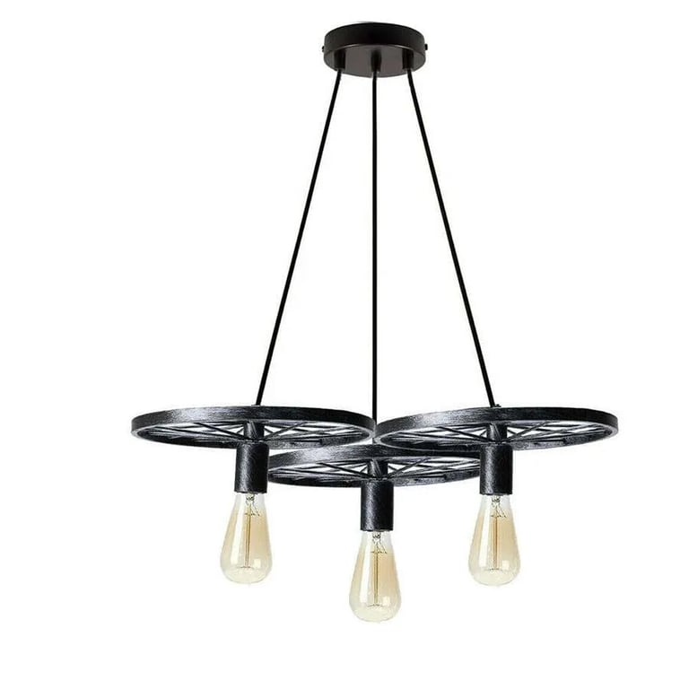 Industrial Wheel Pendant Light - Rustic Red/Brushed Silver 220V-250V Ceiling Lamp