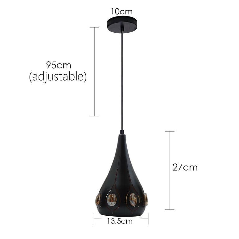 Vintage Industrial Metal Pendant Light - Warm Romantic Loft Style E27 Bulb Compatible Home Decor Lighting