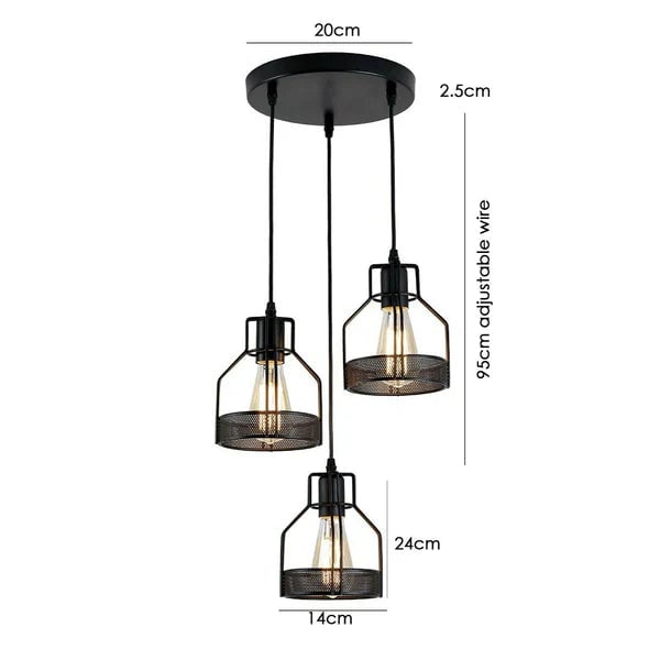 Modern 3-Way Cluster Lighting Pendant Ceiling Light - E27 Lamp Base, Kitchen Dining Room Chandelier
