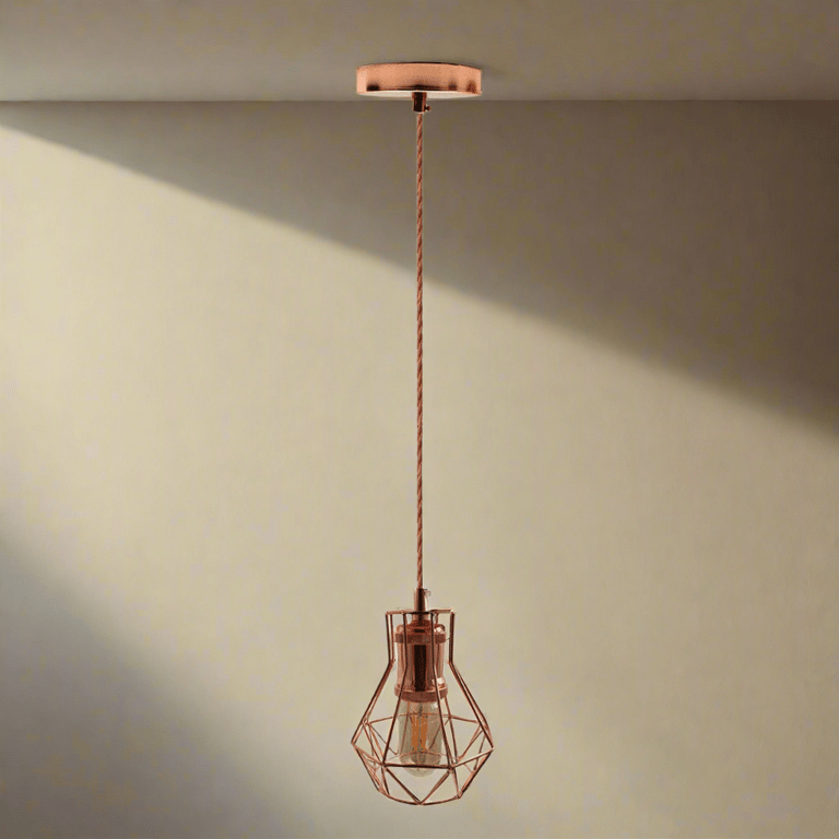 Vintage Industrial Pendant Lamp - E27 Fitting Rose Gold Ambient Lighting