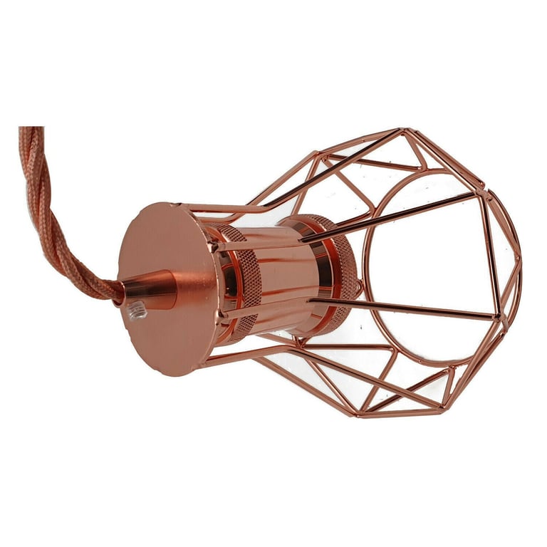 Vintage Industrial Pendant Lamp - E27 Fitting Rose Gold Ambient Lighting