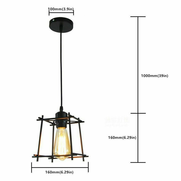 Modern Ceiling Hanging Cage Pendant Light Lamp Shade - Industrial Loft Style Home Decor Lighting
