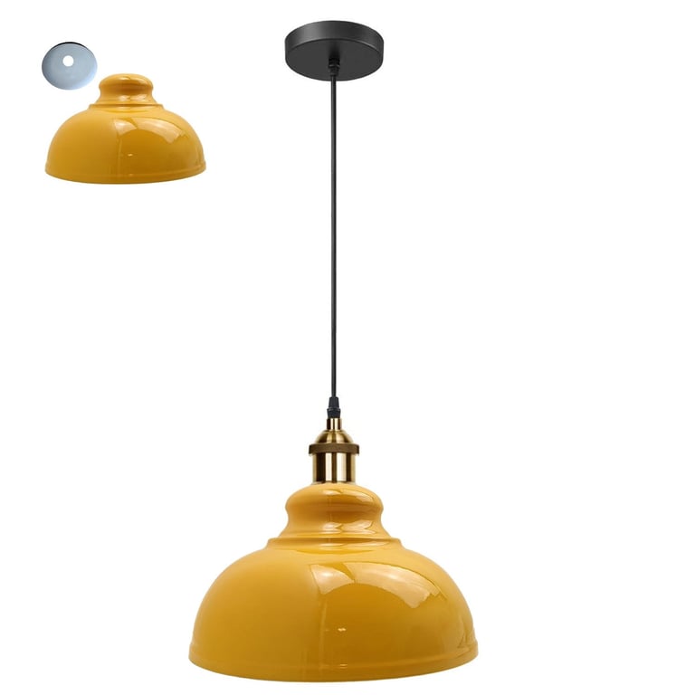 Retro Pendant Light Shade - Vintage Industrial Ceiling Lighting with Modern Touch and Free Bulb