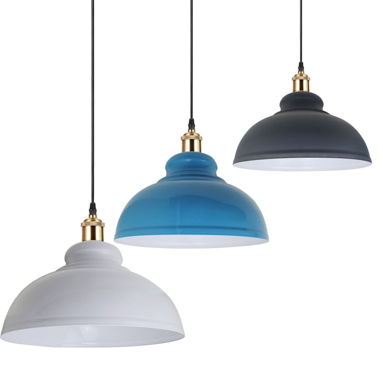 Retro Pendant Light Shade - Vintage Industrial Ceiling Lighting with Modern Touch and Free Bulb