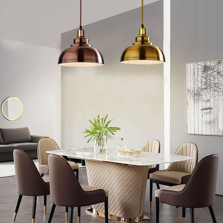 Vintage Industrial Modern Ceiling Pendant Light - Decorative Loft Lighting with E27 Base for Sloped Ceilings and Warm Romantic Atmosphere