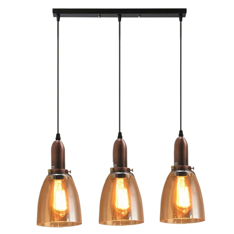 Retro 3 Head Ceiling Light E27 Base Pendant Lamp - Warm Home Decor Lighting Solution