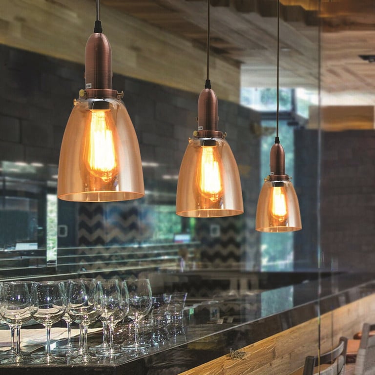 Retro 3 Head Ceiling Light E27 Base Pendant Lamp - Warm Home Decor Lighting Solution