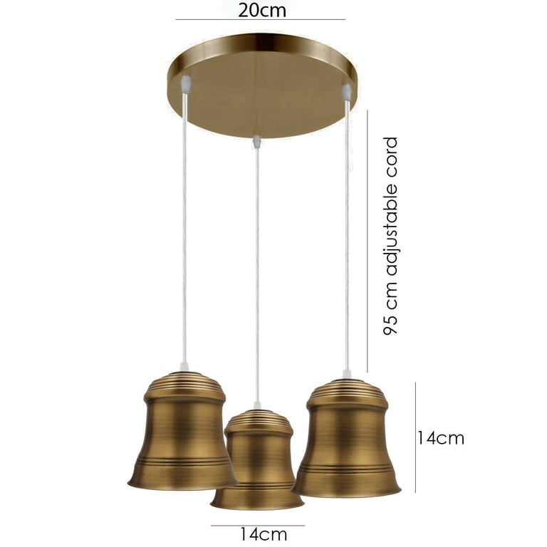 Vintage Industrial 3 Head E27 Modern Ceiling Pendant Light with Warm Romantic Atmosphere