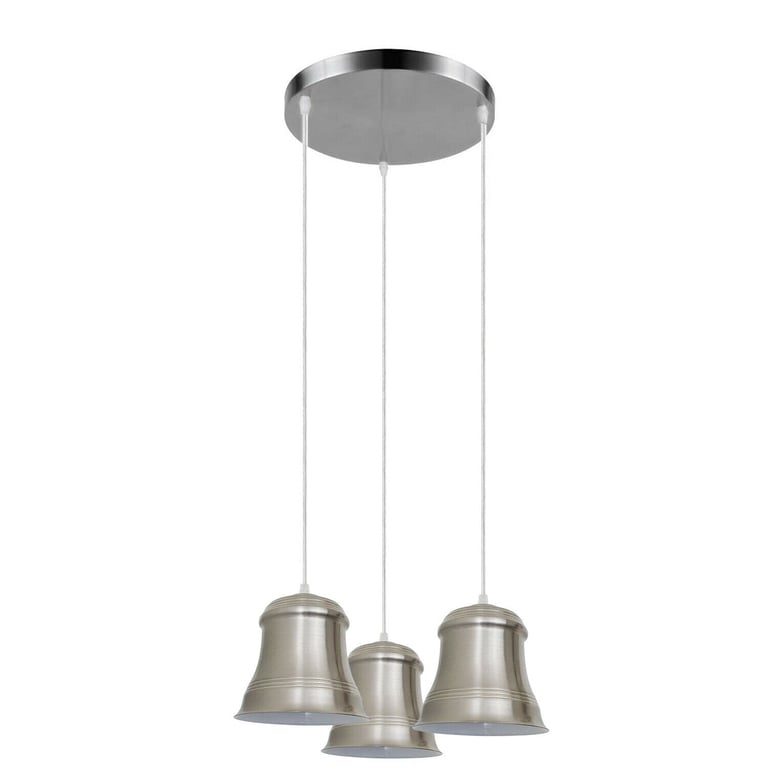 Vintage Industrial 3 Head E27 Hanging Modern Ceiling Pendant Light Lamp Shade with Adjustable Mounting and Decorative Glass Shades