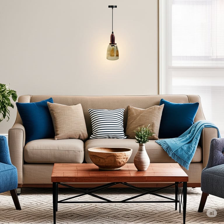 Nordic Glass Pendant Light - Industrial Chic Lighting Fixture with Warm Ambiance