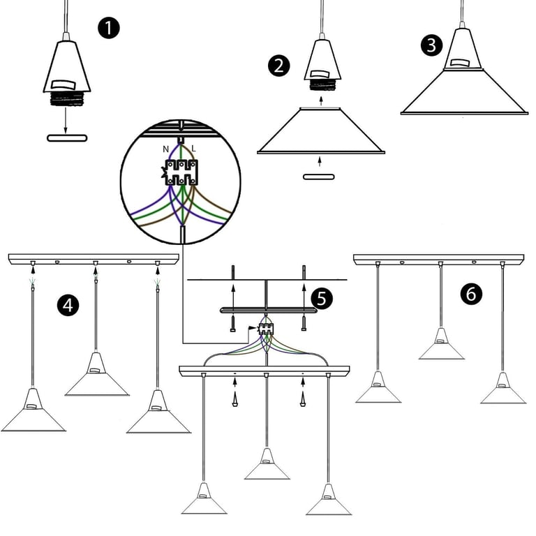 Modern 3 Head Chandelier Ceiling Pendant Light Shade with E27 Lamp Base