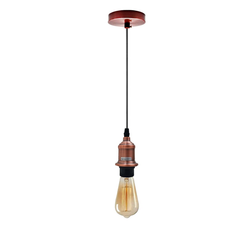 Vintage Pendant Light E27 Bulb Holder - Industrial Ceiling Rose Lamp Fitting