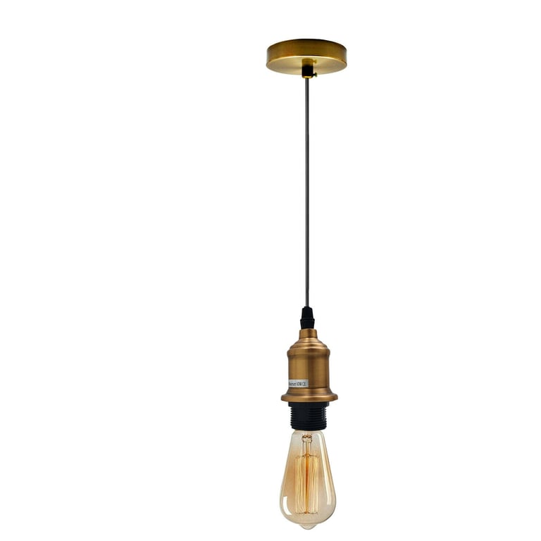 Vintage Pendant Light E27 Bulb Holder - Industrial Ceiling Rose Lamp Fitting