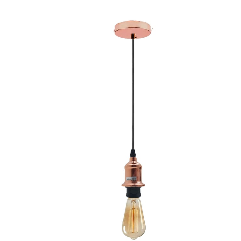 Vintage Pendant Light E27 Bulb Holder - Industrial Ceiling Rose Lamp Fitting