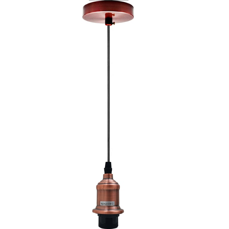 Vintage Pendant Light E27 Bulb Holder - Industrial Ceiling Rose Lamp Fitting
