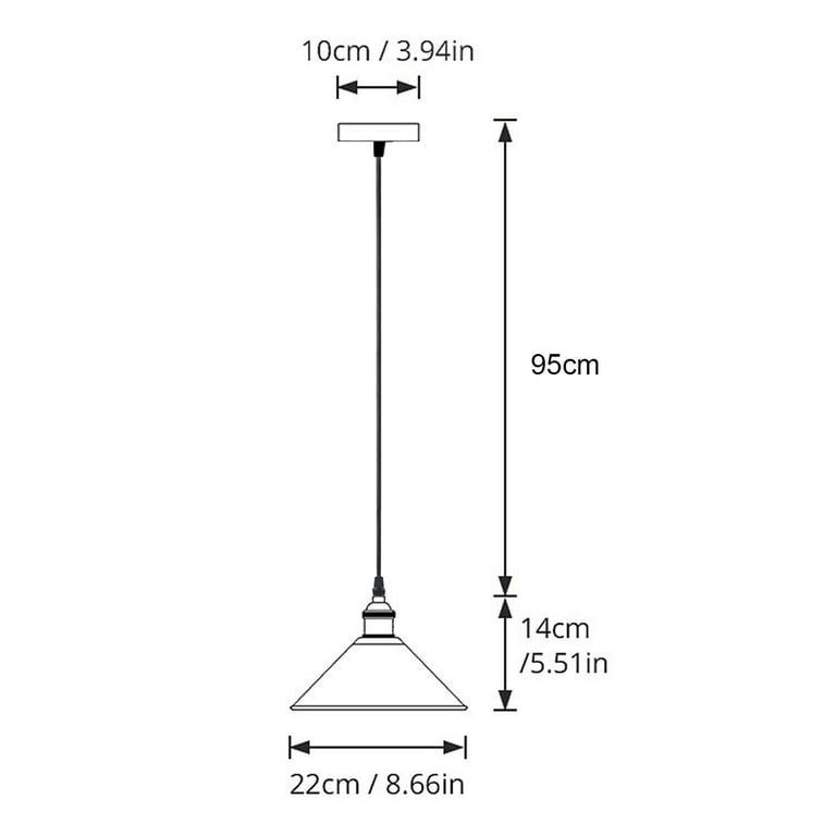 Vintage E27 Industrial Ceiling Light Pendant Lamp Metal PVC Shade Holder