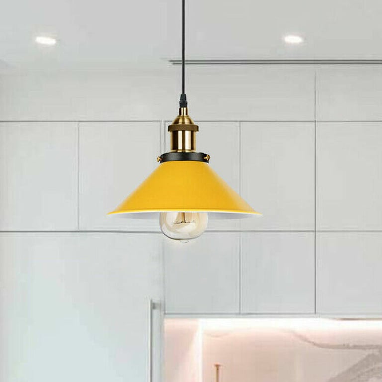 Vintage E27 Industrial Pendant Light Lampshade with Bulb Holder and Metal Construction