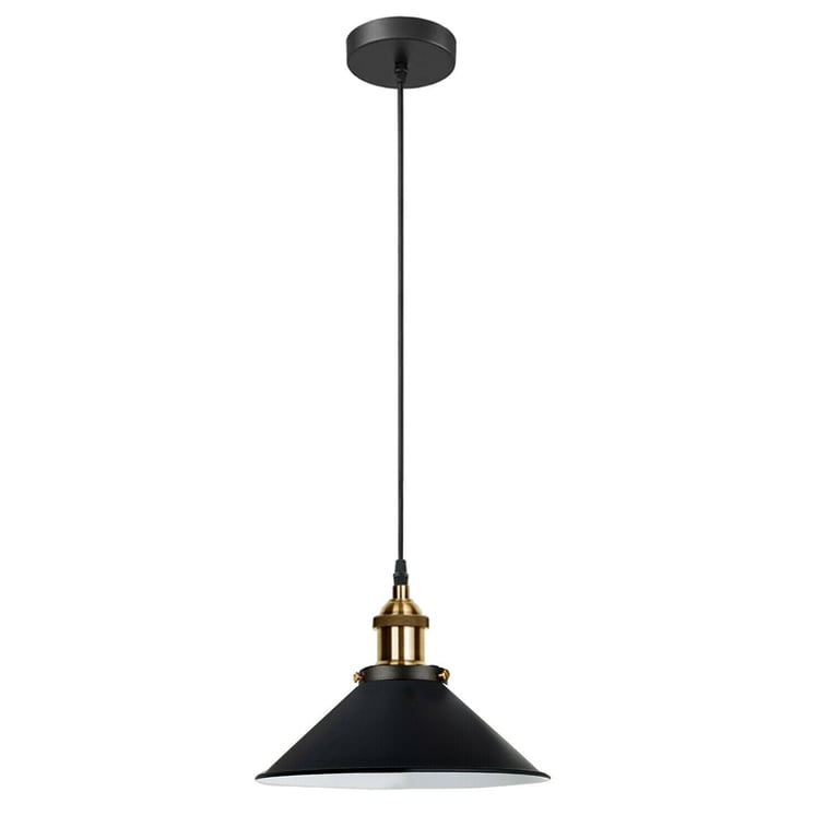 Vintage E27 Industrial Pendant Light Lampshade with Bulb Holder and Metal Construction