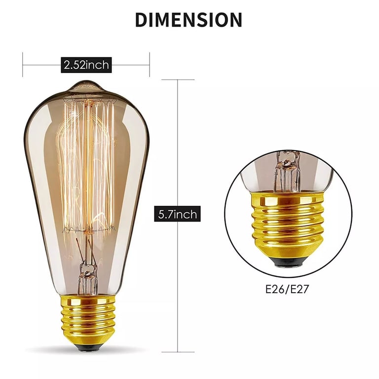 Vintage E27 Industrial Pendant Light Lampshade with Bulb Holder and Metal Construction