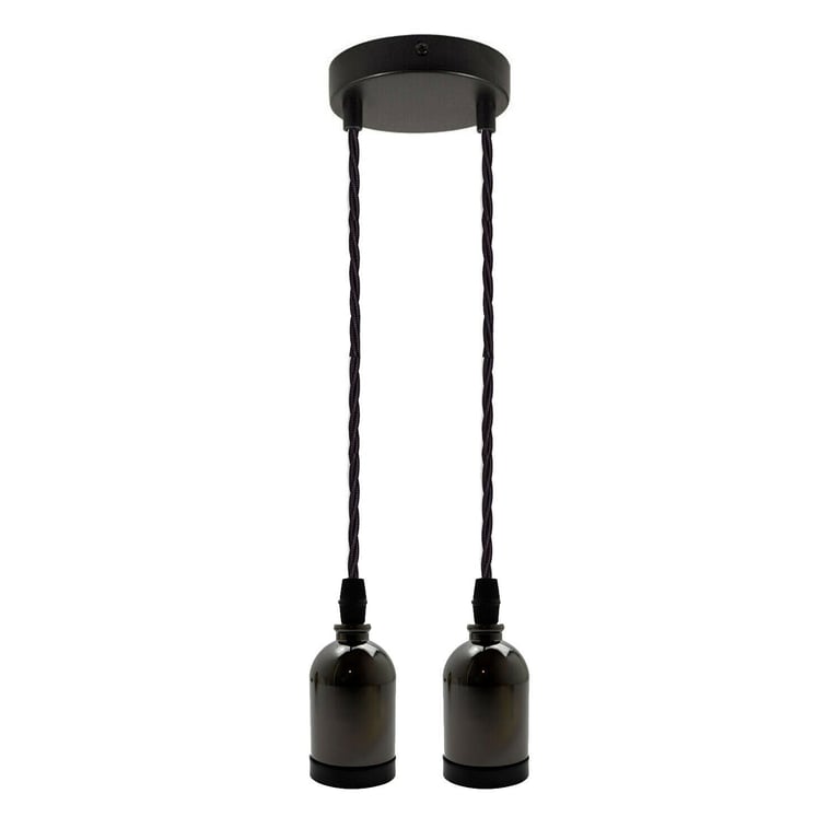 E27 Metal Vintage Hanging Ceiling Pendant Lights - Multi-Outlet Adjustable Wire Design