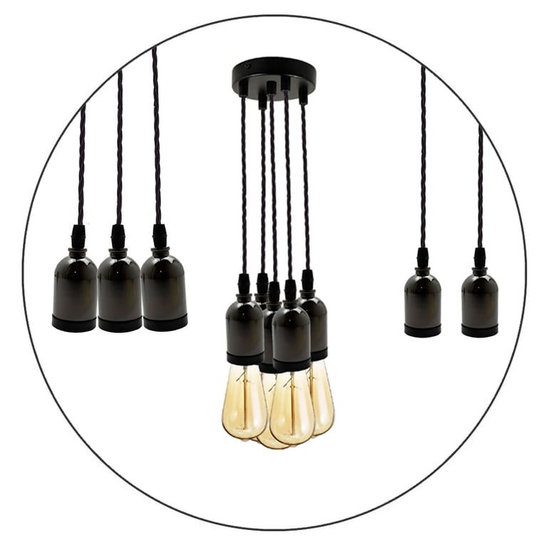 Modern E27 Cluster Ceiling Rose Pendant Light Fixture